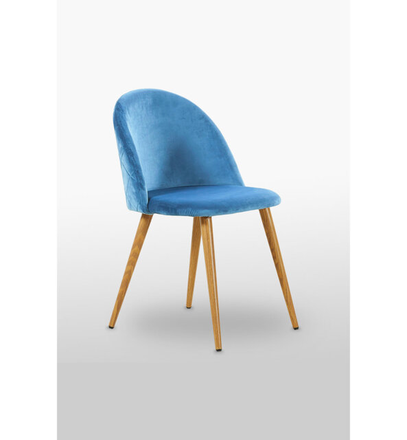 Assael Modern Velvet Dining Chair - Ergonomic Upholstered Curved Back with Solid Wooden Legs - Side Chair for Kitchen Living Room Dining Room - Single