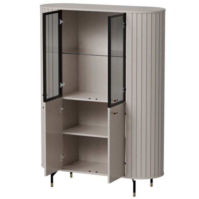 Zante Four-Door Display Cabinet 112 cm Black