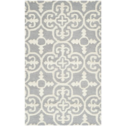 Knott Hand Tufted Wool Silver/Ivory Rug