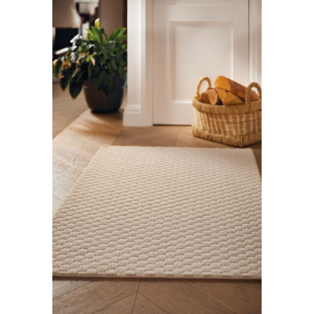 My Mat Sculptured Washable Honeycomb Ivory