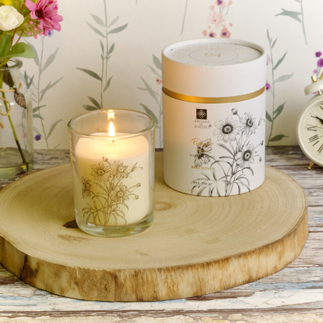 Soy Scented Jar Candle with Glass Holder