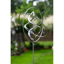 Gyroscope Wind Spinner on Stake – Large Metal Kinetic Garden Sculpture for Patio, Lawn & Outdoor Décor