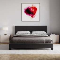 Scipio Upholstered Faux Leather Bed, UKFR Certified