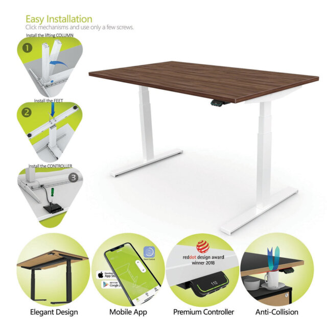 Linak DF2 Standing Desk Adjustable Metal Base Standing Desk