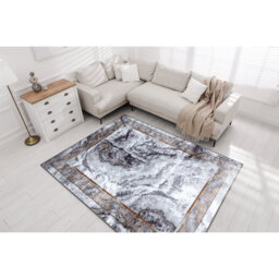 Roelof wash mat, marble, Greek, anti -slip - black / gold
