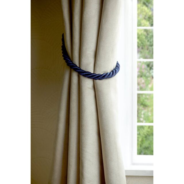Enfield Navy Polyester 1cm Curtain Holdback/Tieback