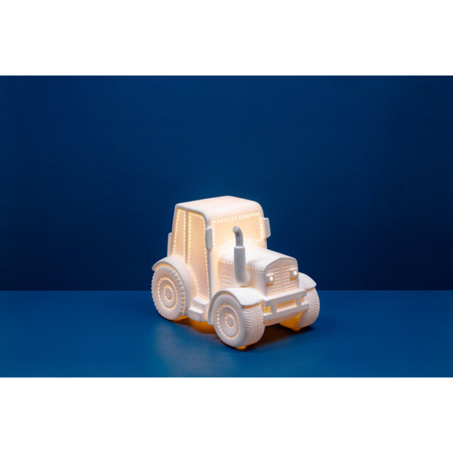 Tractor Porcelain Table Lamp - Farm Vehicle Ceramic Light for Country Kids Room