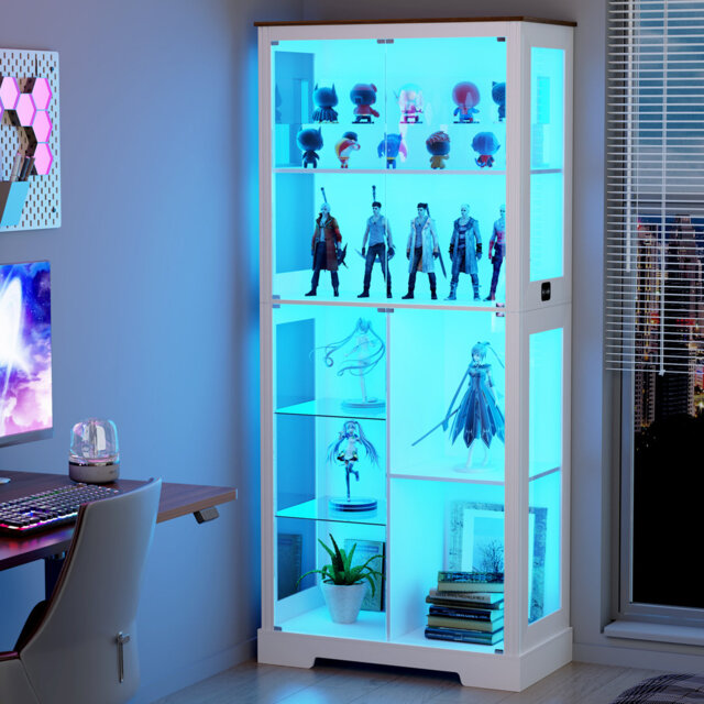 Display Cabinet with 3 Color Led Lights and Human Sensor Function