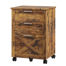 3-Drawer Lockable Mobile File Cabinet with 360° Casters - Rolling Filing Cabinet for A4/Letter/Legal Hanging Files, Under-Desk Storage 40x50x75cm