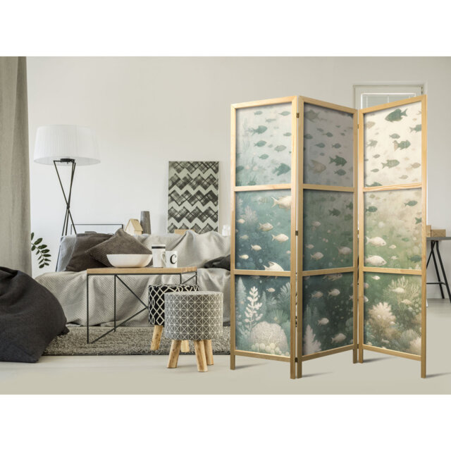 171cm H Solid Wood Folding Room Divider