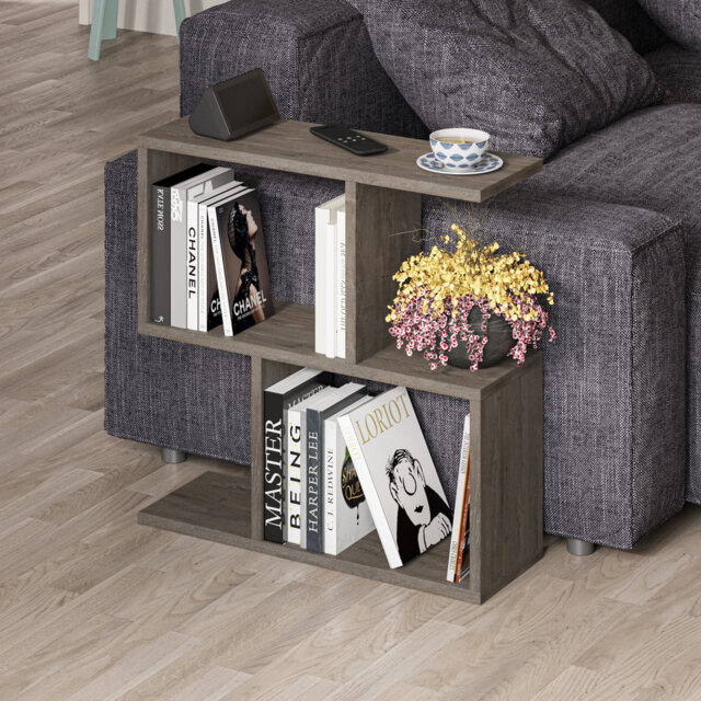 Barbara Side Table Modern 2-Tier Design with Storage Compartments