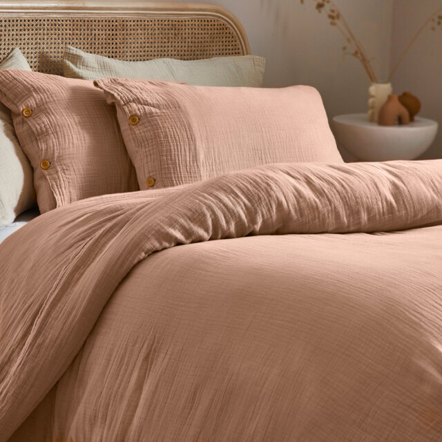 Lark Cotton Solid Colour Duvet Cover Set with Pillowcases Included