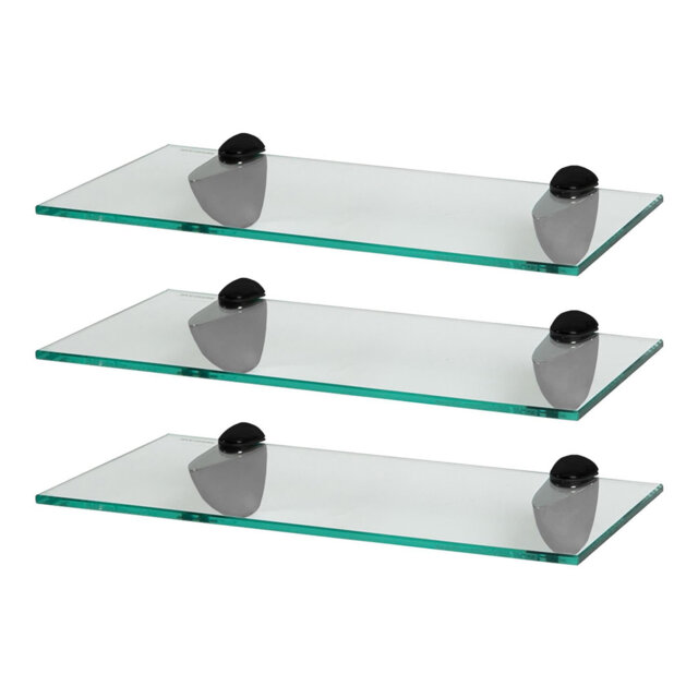 Harbour Housewares - Floating Glass Shelves with Metallic Brackets