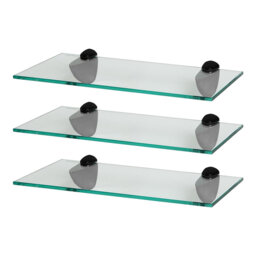 Harbour Housewares - Floating Glass Shelves with Metallic Brackets