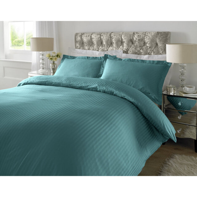 Satin Striped Duvet Cover Set with Pillowcases Included