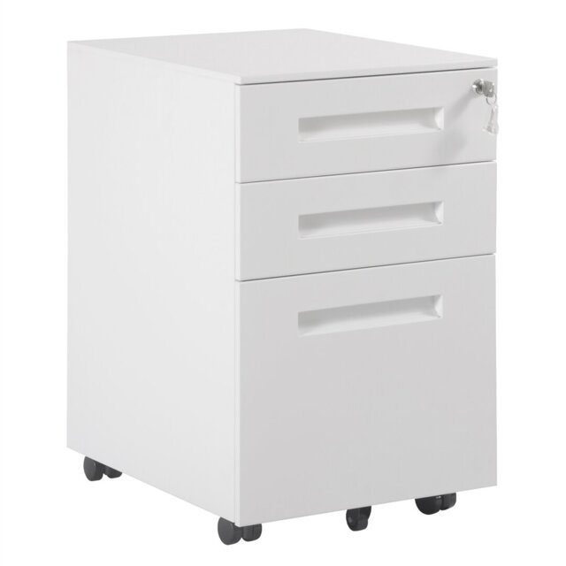 39cm Wide 3 -Drawer Mobile Steel File Cabinet