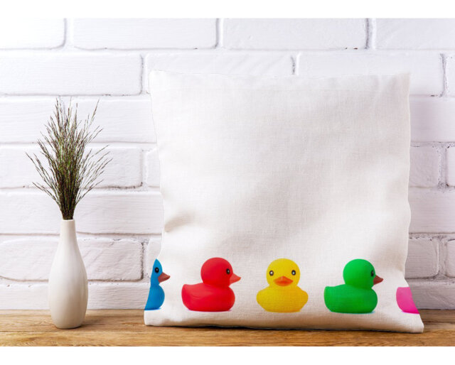 Laurelglen Coloured Rubber Ducks Scatter Cushion with Filling