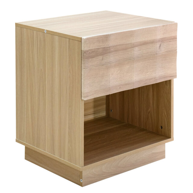 Nightstand,Modern Wooden Bedroom Storage End Table With Drawer And Open Shelf,Bedside Table Night Stand For Bedroom,Living Room,Black