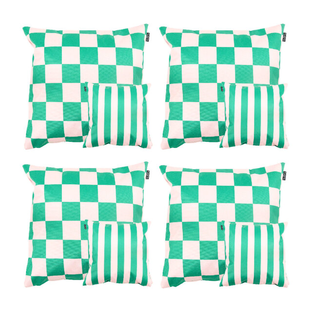 Checkerboard & Stripe Indoor-Outdoor Cushions