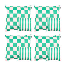 Checkerboard & Stripe Indoor-Outdoor Cushions