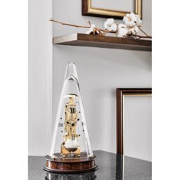 Modern & Contemporary Analogue Mahogany Solid Wood Tabletop Clock in Schwarz