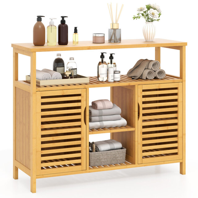 Bamboo Freestanding Bathroom Shelves