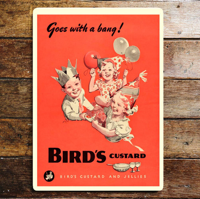 Brids Custard Goes with a Bang Metal Wall Décor