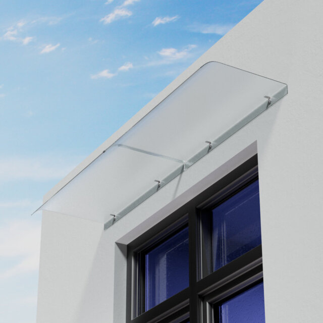 200cm W x 43cm D Garden Sanctuary Frosted Window Door Awning Canopy