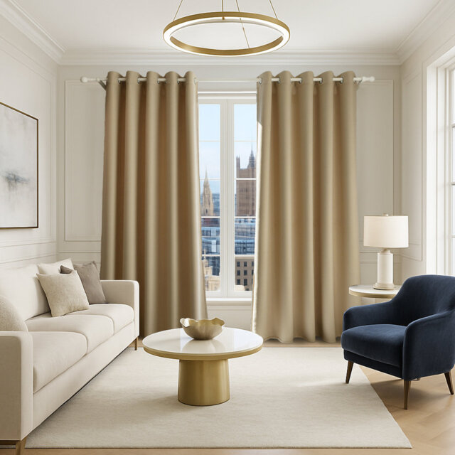 Luxury Velvet Blackout Curtains Pair Thermal Insulated - Light Blocking Window Drapes with Eyelet Ring Top for Living Room Bedroom Home Décor