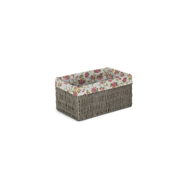 Wicker Grey Paper Rope Storage Basket with Lining