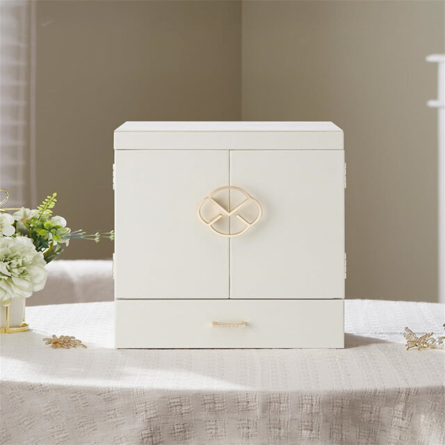 Jewellery Box, Jewellery Organiser With Removable Jewellery Tray For Necklace Earrings Rings Bracelets, Jewellery Storage Display Case For Women