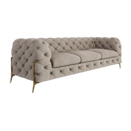 Chesterfield Sofa  3 Seater with Gold Metal Legs
