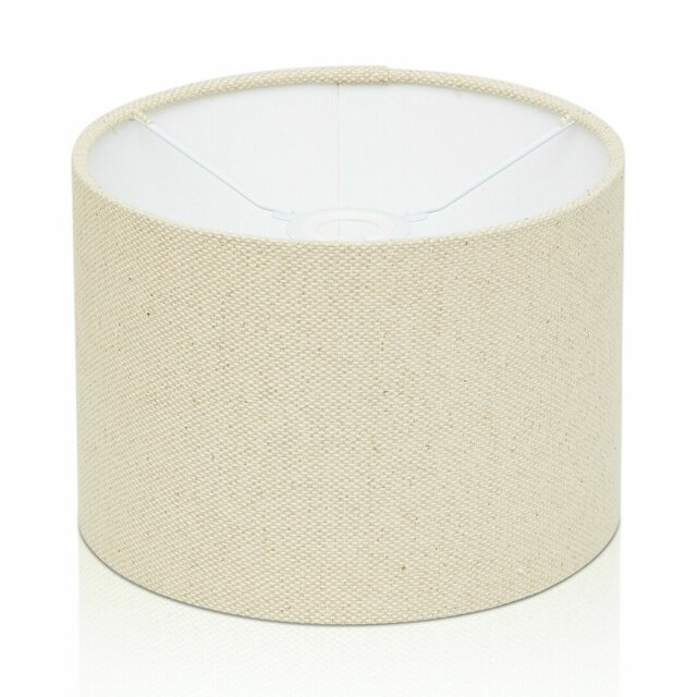 Cotton Drum Lamp Shade ( Screw On ) in Grey