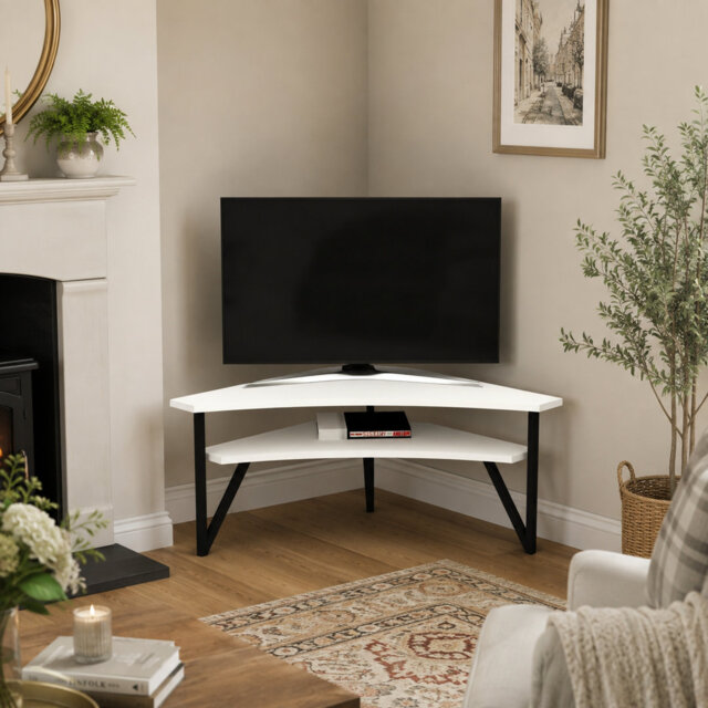 "Corner TV Stand with Shelves for TVs up to 43"" Krut"