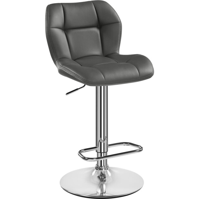 Swivel Upholstered Adjustable Height Counter Stool with Metal Frame