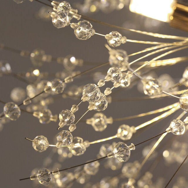 Geetika Firework Crystal Sputnik Chandelier Dimmable Pendant for Dinning Room