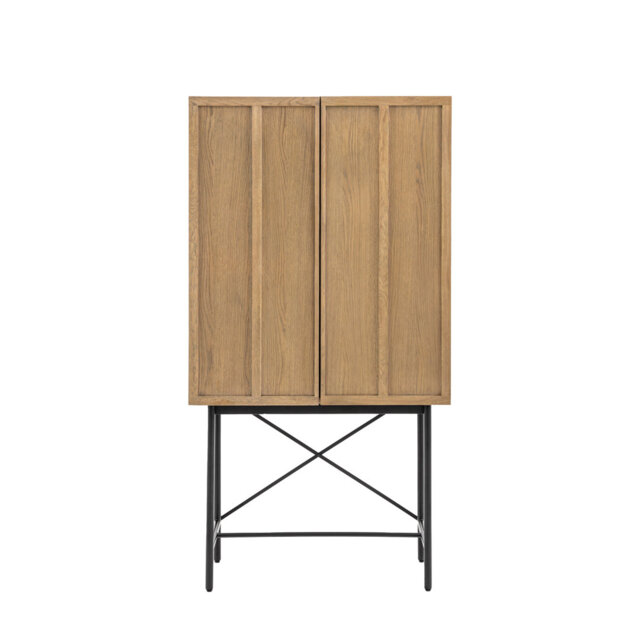 Beeney MDF 85% / Acacia Veneer 5% / White Oak 4% / White Oak Veneer 4% / Rubber Wood 1.7% Bar Cart