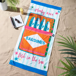 Sardines Cotton Beach Towel