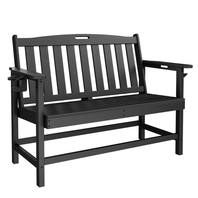 Hdpe Outdoor Park Bench With Hidden Cup Holder
