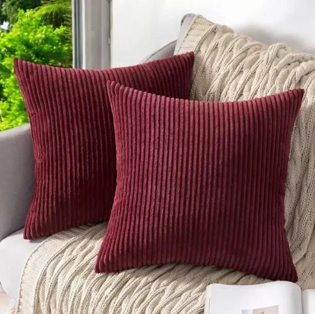 Aiobha Indoor / Outdoor Red Square Throw Cushion Cover Pack Of 4