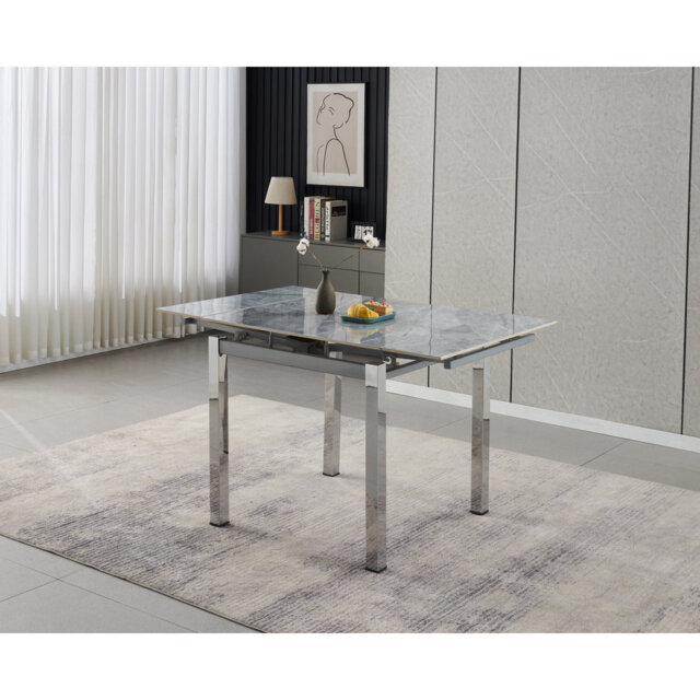 Piccolo 4-Seater Grey Sintered Stone Extending Dining Table