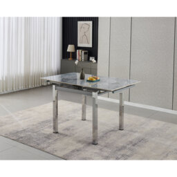 Piccolo 4-Seater Grey Sintered Stone Extending Dining Table