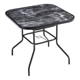 Carrol Square 4 - Person 80cm L Garden Tempered Glass Black Marble Coffee Table