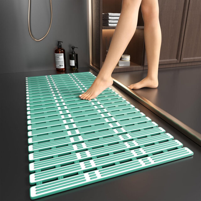 Large Shower Mat Non Slip with Suction Cups, 90x40cm