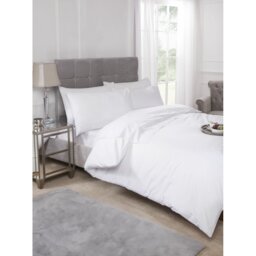 Percale Cotton Blend Solid Colour Duvet Cover Set with Pillow Shams Included