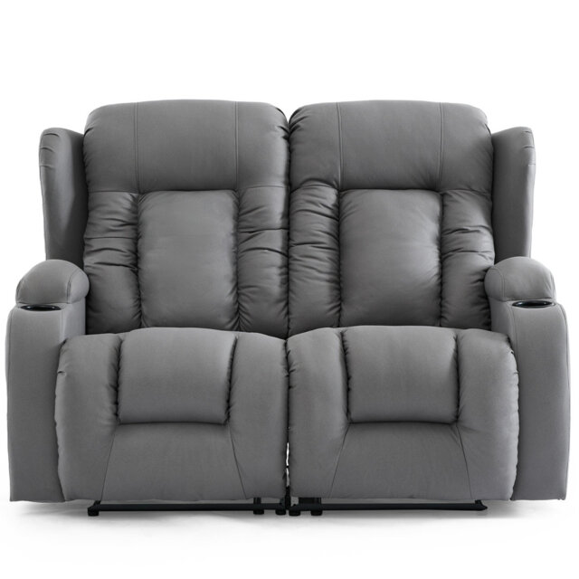 Andreaz 2 Seater Grey Technology Fabric Modern Recliner Sofa