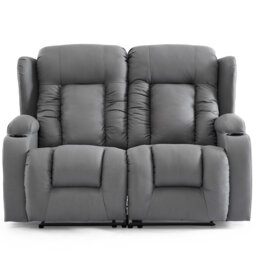 Andreaz 2 Seater Grey Technology Fabric Modern Recliner Sofa