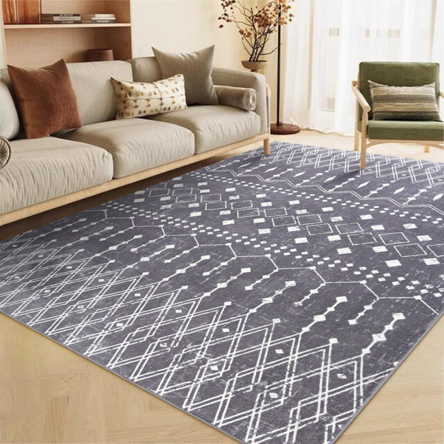 Large Living Room Area Rug Soft Boho Moroccan Farmhouse Rugs