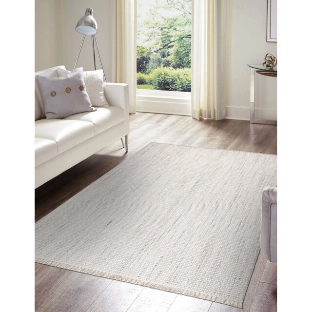Alaray Solid Colour Flat Woven Flatweave Area Rug