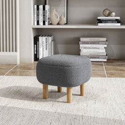 Kamar 41cm Wide Square Solid Colour Footstool Ottoman